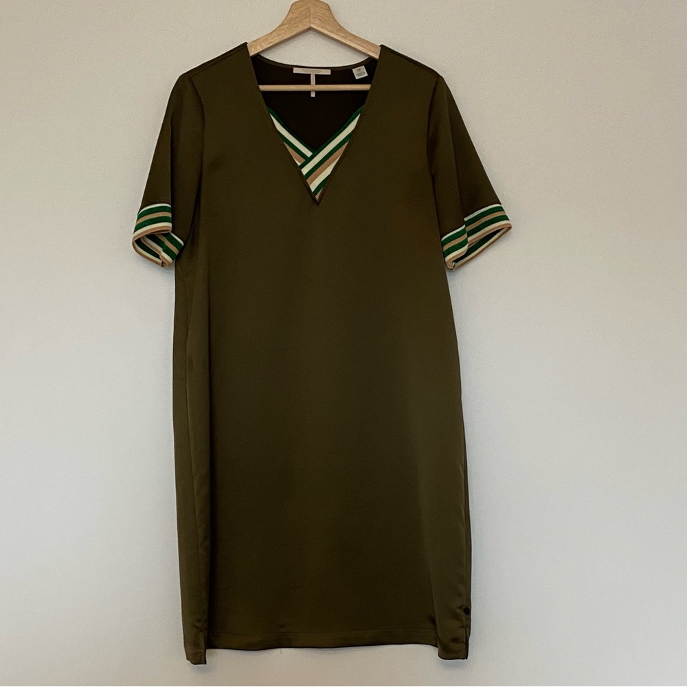 Scotch & Soda Journee au Soleil V Neck Green Dress, Size Medium, Chic, Designer
